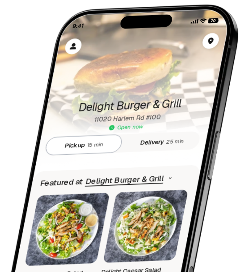 Delight Burger & Grill app preview